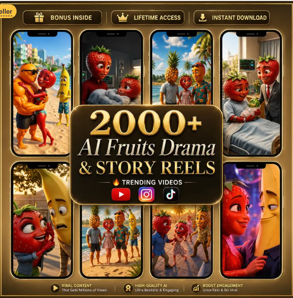 2000+ AI Talking Fruits Story Drama Reels Bundle